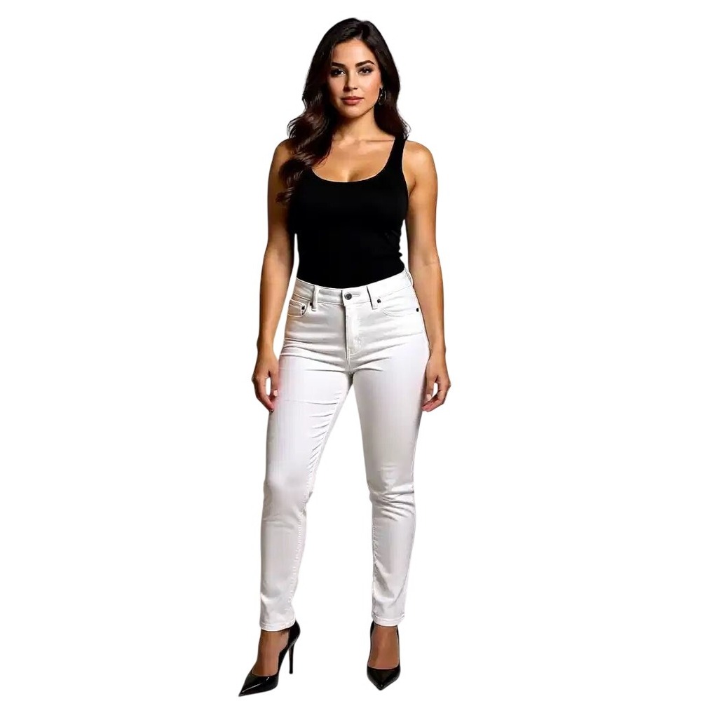 Lauren Ralph Lauren $115 Whi Mid-Rise Straight Leg Super Stretch Jeans 4x30 NWT